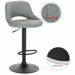 EUGAD Barhocker (2 St), 2er-Set 360° drehbar stufenlos höhenverstellbar mit Rückenlehne aus Kunstleder und Stahl Dunkelbraun Anthrazit, Grau -Eugad Möbel Einkaufen 006c73b3 aaec 5a3e b2ae 86440ae43ef4