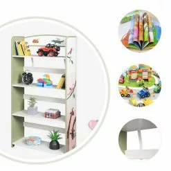 EUGAD Bücherregal, 1-tlg., Kinderregal, Bücher-Organizer mit 4 Ablagen, Zoomotive im Kinderzimmer aus MDF, Grün -Eugad Möbel Einkaufen 01f154d1 fdb5 424f 8260 cb3fa938b287