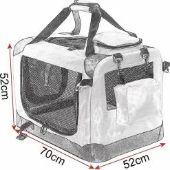 EUGAD Tiertransporttasche, Hundebox faltbar Hundetransportbox Auto Transportbox Reisebox Katzenbox Grau -Eugad Möbel Einkaufen 0218a5d2 541a 580d be73 ef25a478604f