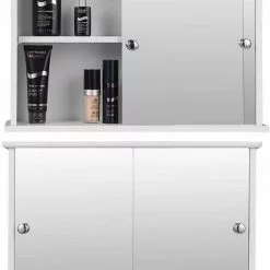 EUGAD Spiegelschrank Hängeschrank Badschrank mit Ablage aus Holz 56 x 36 x 14 cm weiß -Eugad Möbel Einkaufen 026fe921 ec3c 577a ac94 db467a3b8843