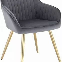 EUGAD Polsterstuhl (Set, 1 Stück), Esszimmerstuhl Küchenstuhl Samt, mit goldener Metallbeinen Blau, Bordeaux, Dunkelgrau, Dunkelgrün, Hellgrau, Rosa, Schwarz