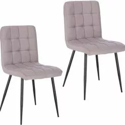 EUGAD Esszimmerstuhl (2 Stück), Küchenstuhl Polsterstuhl, mit Rückenlehne, Metallbeine, Sitzfläche aus Leinen, Dunkelgrau Dunkelgrau | Dunkelgrau, Hellgrau | Hellgrau -Eugad Möbel Einkaufen 03603dfe 74ef 49d7 b270 95ed20686685