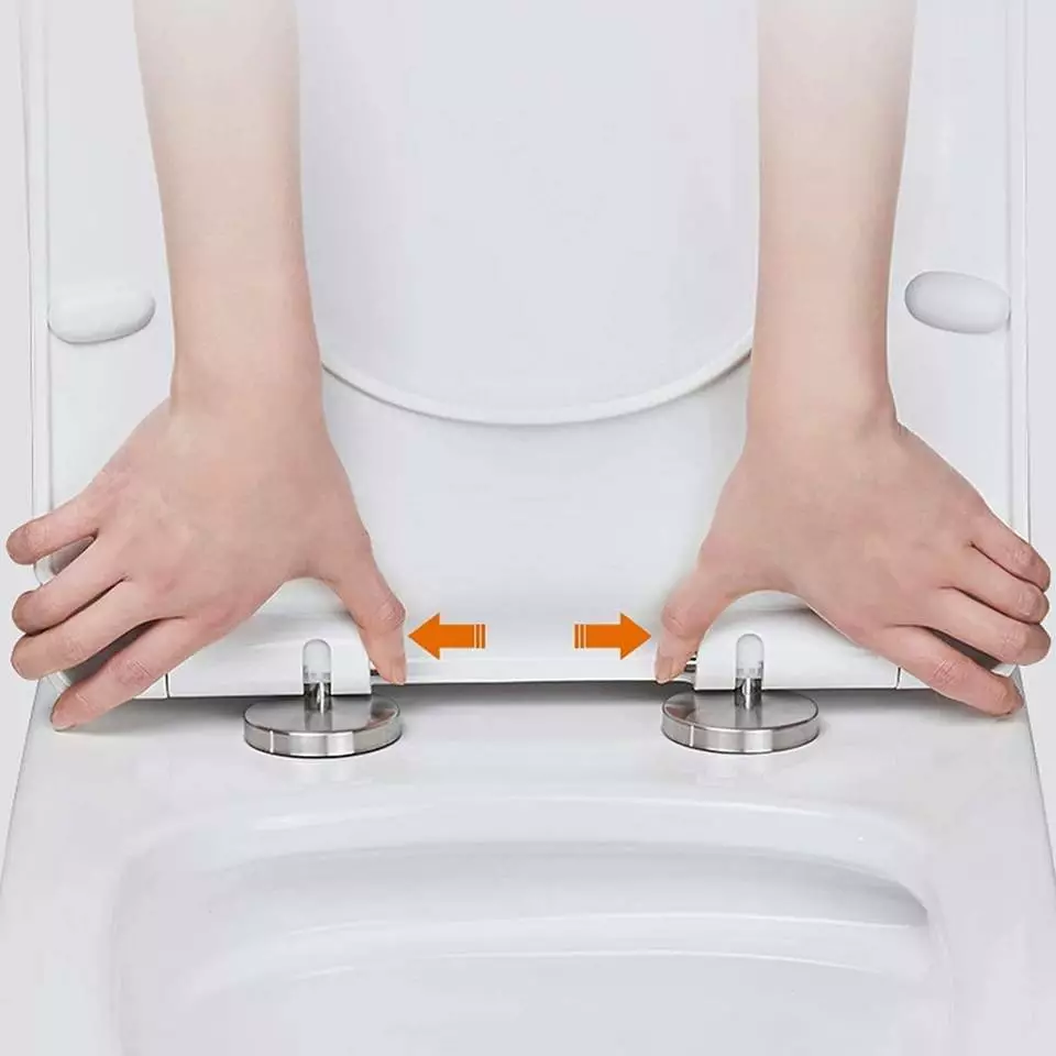 EUGAD WC-Sitz, Toilettendeckel mit Absenkautomatik D Form Weiß 5 EUGAD WC-Sitz, Toilettendeckel mit Absenkautomatik D Form Weiß – Bild 5