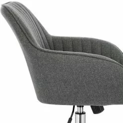 EUGAD Schreibtischstuhl, Bürostuhl Bürohocker Rollhocker aus Leinen Hellgrau Duneklgrau -Eugad Möbel Einkaufen 04b43d93 5f31 5445 b196 f9c7c0565720