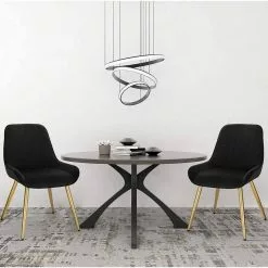 EUGAD Esszimmerstuhl, 4 Stücke Retro Küchenstuhl Sitzfläche aus Samt mit Metallbeine Dunkelgrün Bordeaux, Dunkelgrau, Dunkelgrün, Hellgrau, Rosa, Schwarz -Eugad Möbel Einkaufen 0588d8bb 282e 5fee 8609 3c082adb75d9