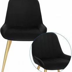 EUGAD Esszimmerstuhl, 4 Stücke Retro Küchenstuhl Sitzfläche aus Samt mit Metallbeine Dunkelgrün Bordeaux, Dunkelgrau, Dunkelgrün, Hellgrau, Rosa, Schwarz -Eugad Möbel Einkaufen 058cc9a2 7f45 5dea afd5 51e4efde8ee0