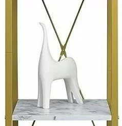 EUGAD Bücherregal, Standregal Badregal Bücherregal Küchenregal Schuhregal aus Holz und Stahl, mit 4 Ablagen, 34 x 35 x 148 cm Golden-Wei&szlig;er Marmor, Schwarz Marmor, Vintage -Eugad Möbel Einkaufen 059d98a2 d810 4cea a51c 8aa8fc14d5bb