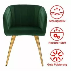 EUGAD Esszimmerstuhl, 2er-Set Esszimmerstuhl Polsterstuhl aus Samt Dunkelgrün Dunkelgrau, Dunkelgrün, Rosa, Schwarz -Eugad Möbel Einkaufen 05ab188d 7db1 43d6 b77f 6c4ff3fbce4f