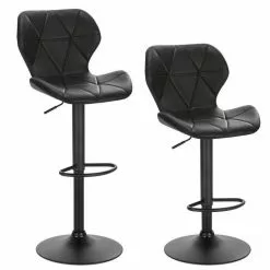 EUGAD Barhocker (2 St), 2er-Set höhenverstellbar und drenbar mit Rückenlehne aus Kunstleder Stahl Grau Anthrazit, Braun, Dunkelbraun -Eugad Möbel Einkaufen 062c1a18 0cc0 501a 97a4 6aa763fe2254