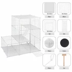 EUGAD Freigehege, Freigehege Kaninchen mit Stauraum Hasen Meerschweinchen Welpenauslauf Laufgitter mit Tür&Treppe DIY Schwarz 48 Platten (35x35cm/Platte) 110x 75 x 110 cm 16 EUGAD Freigehege, Freigehege Kaninchen mit Stauraum Hasen Meerschweinchen Welpenauslauf Laufgitter mit Tür&Treppe DIY Schwarz 48 Platten (35x35cm/Platte) 110x 75 x 110 cm -Eugad Möbel Einkaufen 06bfa599 28c4 5c2d 9f62 8c0c6b7b574c