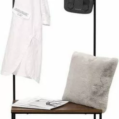 EUGAD Garderobenständer, (1 St), Kleiderständer, mit Haken, Schuhbank, Dunkelbraun -Eugad Möbel Einkaufen 06d1fa6d 69d1 5fe9 a178 ebea576a6922