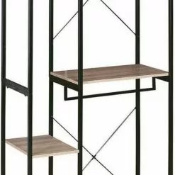 EUGAD Kleiderständer, Garderobenständer mit 7 Ablagen Schwarz-Vintage Schwarz-Hell Eiche -Eugad Möbel Einkaufen 0712b2b1 3ba9 5225 b0e4 1f2d77a7244e