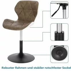 EUGAD Barhocker (4 St), niedriger Barhocker 360° Drehstuhl mit Rückenlehne 120kg belastbar Stuhl höhenverstellbar Kunstleder Sitzhöhe 40-54cm Dunkelbraun Weiß Anthrazit+Weiß, Dunkelbraun+Weiß -Eugad Möbel Einkaufen 074db000 f6e3 422f 8cb2 6810daba0067