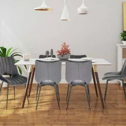 EUGAD Esszimmerstuhl (2 Stück), Küchenstuhl, Polsterstuhl, Wohnzimmerstuhl ohne Armlehne, Metallbeine, Samt, Dunkelgrau Hellgrau, Schwarz -Eugad Möbel Einkaufen 083fc23c 27a0 4f3b a2b3 d1c2a3c92f02