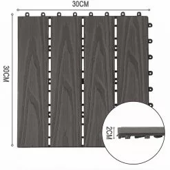 EUGAD WPC-Fliesen, 22 Stück WPC Terrassenfliesen 30x30cm Holzstruktur Coffee Anthrazit, Dunkelgrau, Hellgrau -Eugad Möbel Einkaufen 08705ea5 3891 59f7 b322 3532d6f22248