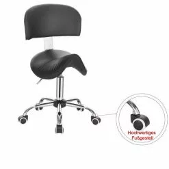 EUGAD Arbeitshocker (1er-Set), Sattelhocker mit Rückenlehne gepolstert höhenverstellbar aus Kunstleder Schwarz Grau, Wei&szlig; -Eugad Möbel Einkaufen 099ba316 70cd 5b92 be71 69a83df16740