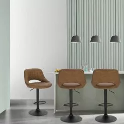 EUGAD Barhocker (2 St), 2er-Set 360° drehbar stufenlos höhenverstellbar mit Rückenlehne aus Kunstleder und Stahl Dunkelbraun Anthrazit, Grau -Eugad Möbel Einkaufen 09c24f30 6f3d 5991 b95d 5eeba4bada29