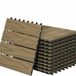 EUGAD WPC-Fliesen, 11er-Set WPC Balkonfliesen 3D Holzstruktur für 1m² Hellbraun -Eugad Möbel Einkaufen 0a6d4a55 8709 58e7 bfb5 61c6d348420f