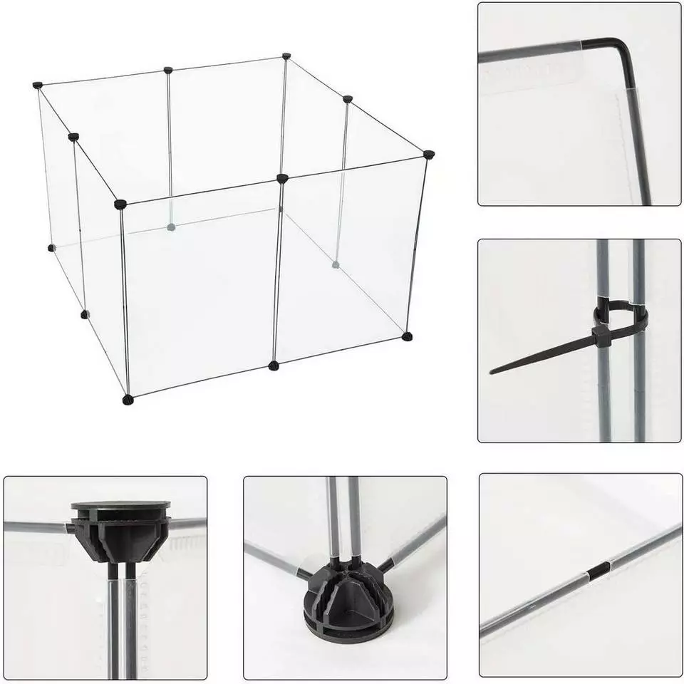 EUGAD Freigehege, Freigehege für Kaninchen Hasen Meerschweinchen Welpenauslauf DIY 8 Platten Transparent 102 x 102 x 70 cm 5 EUGAD Freigehege, Freigehege für Kaninchen Hasen Meerschweinchen Welpenauslauf DIY 8 Platten Transparent 102 x 102 x 70 cm – Bild 5