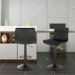 EUGAD Barhocker, 2er-Set Barstühle, Bezug in Samt Schwarz -Eugad Möbel Einkaufen 0b2ef2aa 11c5 5aa2 a70f 25a04fa83d1e