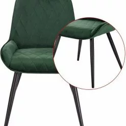 EUGAD Esszimmerstuhl (2 Stück), Polsterstuhl Küchenstuhl Wohnzimmerstuhl mit Rückenlehne, Sitzfläche aus Samt, Retrostuhl mit Metallbeine für Esszimmer Wohnzimmer, Schwarz Dunkelgrau, Dunkelgrün -Eugad Möbel Einkaufen 0cc2c924 b245 5cc3 83de 34c846b6d2e8