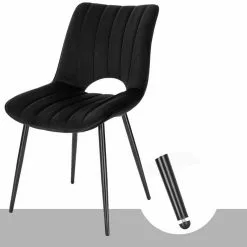 EUGAD Esszimmerstuhl (2 Stück), Küchenstuhl, Polsterstuhl, Wohnzimmerstuhl ohne Armlehne, Metallbeine, Samt, Dunkelgrau Hellgrau, Schwarz -Eugad Möbel Einkaufen 0d23c91e 02d3 4142 a057 c73d40da7dfe