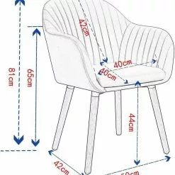 EUGAD Polsterstuhl (2 Stück), Küchenstühle aus Samt mit Arm-Rücklehne -Eugad Möbel Einkaufen 0dcfcfde 4dc5 5fd3 907b a98d0e6974e0