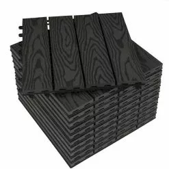 EUGAD WPC-Fliesen, WPC Fliesen Klickfliesen in Holzoptik 11 Stücke für 1m² Grau Anthrazit, Braun, Coffee, Hellgrau -Eugad Möbel Einkaufen 0eb84a1a ecd0 587a 8998 ff507b45599f