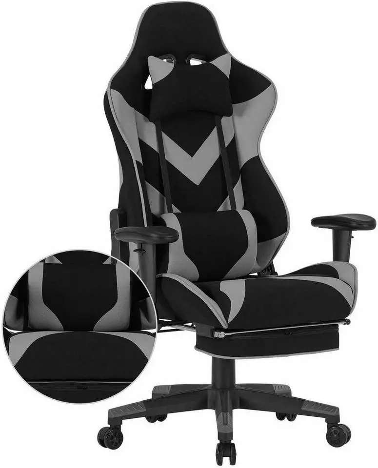 EUGAD Gaming Chair, Bürostuhl, Gaming Stuhl, Stoffbezug Rot Grau, Schwarz 13 EUGAD Gaming Chair, Bürostuhl, Gaming Stuhl, Stoffbezug Rot Grau, Schwarz – Bild 13
