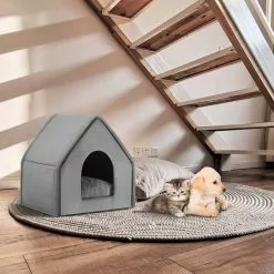 EUGAD Tierhaus, Hundehaus Hundehöhle Katzenhaus Katzenhöhle für Französische Bulldogge Jack Russell Terrier Welpen Grau M -Eugad Möbel Einkaufen 0f8e58b7 155a 5cbc 8e40 500cfecc29ef