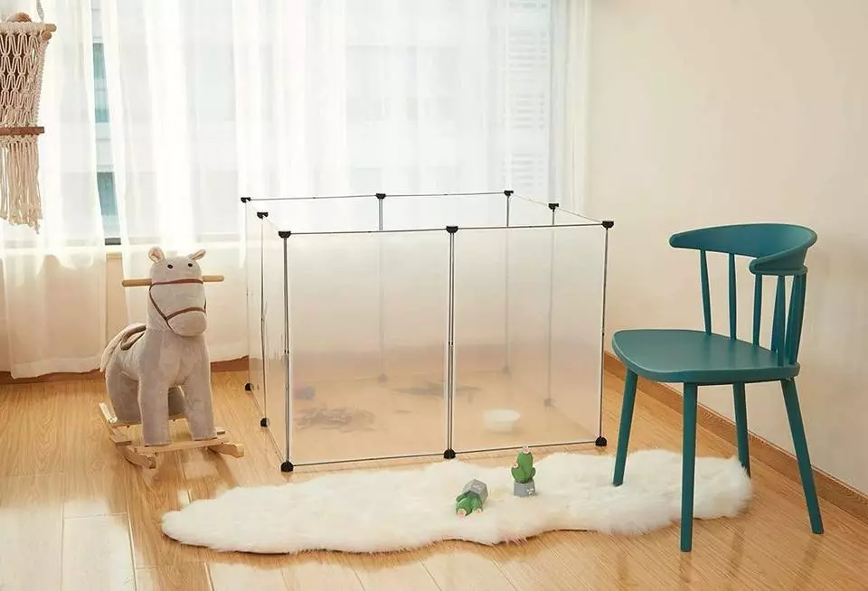 EUGAD Freigehege, Freigehege für Kaninchen Hasen Meerschweinchen Welpenauslauf DIY 8 Platten Transparent 102 x 102 x 70 cm 2 EUGAD Freigehege, Freigehege für Kaninchen Hasen Meerschweinchen Welpenauslauf DIY 8 Platten Transparent 102 x 102 x 70 cm – Bild 2