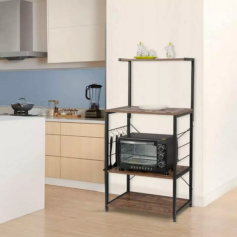 EUGAD Küchenregal, Standregal Bäckerregal mit 4 S-Haken, Industrie-Design, Vintage 2 EUGAD Küchenregal, Standregal Bäckerregal mit 4 S-Haken, Industrie-Design, Vintage – Bild 2