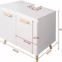 EUGAD Waschbeckenunterschrank Badschrank Unterschrank mit 2 Türe Weiß Grau, Schwarz, Wei&szlig; -Eugad Möbel Einkaufen 11b3dd9e 5f47 5f14 b675 987c54a978a4