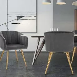 EUGAD Esszimmerstuhl, 2er-Set Esszimmerstuhl Polsterstuhl aus Samt Dunkelgrün Dunkelgrau, Dunkelgrün, Rosa, Schwarz -Eugad Möbel Einkaufen 11b8c933 23c1 4586 9916 5915c0f9ac11