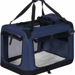 EUGAD Tiertransporttasche, Hundebox faltbar Hundetransportbox Blau