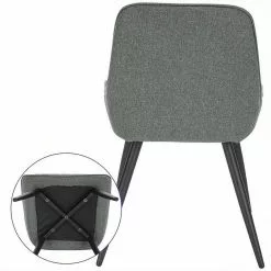 EUGAD Polsterstuhl (2 Stück), Esszimmerstühle aus Leinen mit stabilen Metallbeinen, mit Rückenlehne und gepolsterter Sitzfläche Dunkelgrau, Hellgrau -Eugad Möbel Einkaufen 138d687a 59fd 5d91 a3df fdbf6bda7818