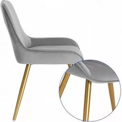 EUGAD Esszimmerstuhl (2 Stück), Küchenstuhl Wohnzimmerstuhl Sitzfläche aus Samt mit Metallbeine,Stuhl für Esszimmer Wohnzimmer Küche, Hellgrau Bordeaux, Dunkelgrau, Dunkelgrün, Rosa -Eugad Möbel Einkaufen 15641e2e 68b3 55a3 bc89 882d21c92112