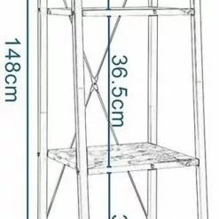 EUGAD Bücherregal, Standregal Badregal Bücherregal Küchenregal Schuhregal aus Holz und Stahl, mit 4 Ablagen, 34 x 35 x 148 cm Golden-Wei&szlig;er Marmor, Schwarz Marmor, Vintage -Eugad Möbel Einkaufen 1574322f 5aac 4b22 a8de 52fd513b418f