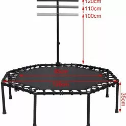 EUGAD Fitnesstrampolin, Fitness Trampolin Indoor Faltbar Ø 126cm mit höhenverstellbarem Haltegriff, leise Gummiseilfederung, belastbar bis 120 kg Grün, Schwarz -Eugad Möbel Einkaufen 159d5347 e0dd 4e5e 9856 3da56b1486b6