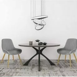 EUGAD Esszimmerstuhl (2 Stück), Küchenstuhl Wohnzimmerstuhl Sitzfläche aus Samt mit Metallbeine,Stuhl für Esszimmer Wohnzimmer Küche, Hellgrau Bordeaux, Dunkelgrau, Dunkelgrün, Rosa