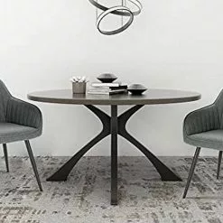 EUGAD Esszimmerstuhl (1 Stück), Küchenstuhl Wohnzimmerstuhl Sitzfläche aus Leinen Polsterstuhl mit Armlehne Metallbeine für Esszimmer Wohnzimmer Küche,Dunkelgrau Hellgrau -Eugad Möbel Einkaufen 161d4b8a 818b 56d9 b55e 59c9693d579d