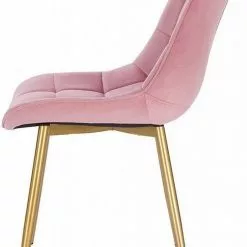 EUGAD Esszimmerstuhl, 4er-Set Küchenstühle Wohnzimmerstuhl mit Rückenlehne, Samt Sitzfläche, Gold Beine Grau Dunkelgr&uuml;n, Rosa, Schwarz -Eugad Möbel Einkaufen 162f99c3 d2ea 5e22 8961 11efa4f754ad