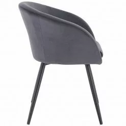 EUGAD Esszimmerstuhl, mit Armlehne, Retro Design, Samt, Metall Dunkelgrau Hellgrau, Schwarz -Eugad Möbel Einkaufen 16e2e858 89dc 5d02 a866 523d119e2e6b