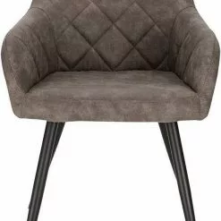 EUGAD Esszimmerstuhl (1 Stück), Wohnzimmerstuhl aus Stoff, Polsterstuhl mit Armlehnen und Rückenlehne, Gestell aus Metall Anthrazit, Braun, Grau -Eugad Möbel Einkaufen 179febbd fbd1 509d a92b ffe457170ae4