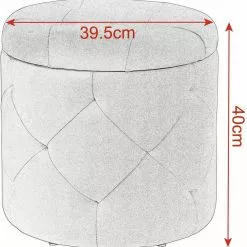EUGAD Sitzhocker, Sitztruhe mit Stauraum, Sitz rund mit Deckel, Samt, ca.27L, Rosa Dunkelgrau, Hellgrau -Eugad Möbel Einkaufen 17d9f37e 67ff 5d43 b680 25920763968c