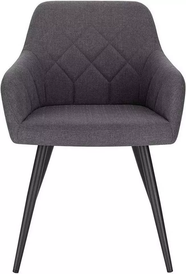 EUGAD Esszimmerstuhl (1 Stück), Wohnzimmerstuhl aus Leinen Polsterstuhl mit Armlehnen und Rückenlehne schwarze Gestell aus Metall Hellgrau Dunkelgrau 12 EUGAD Esszimmerstuhl (1 Stück), Wohnzimmerstuhl aus Leinen Polsterstuhl mit Armlehnen und Rückenlehne schwarze Gestell aus Metall Hellgrau Dunkelgrau – Bild 12