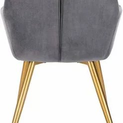 EUGAD Esszimmerstuhl (1 Stück), Wohnzimmerstuhl aus Samt Polsterstuhl mit Armlehnen und Rückenlehne, Gestell aus Metall mit goldenen Beine Dunkelgrau Schwarz -Eugad Möbel Einkaufen 1a02c0f3 ce47 40bc b8a7 f7541990c9d7