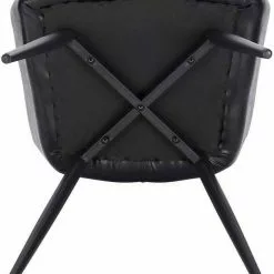 EUGAD Esszimmerstuhl, aus Kunstleder mit Armlehnen und Rückenlehne Gestell aus Metall Schwarz Braun, Dunkelbraun, Dunkelgrau -Eugad Möbel Einkaufen 1a8ccb50 ea1b 5999 9aa6 02737844611c