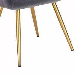 EUGAD Esszimmerstuhl (1 Stück), Wohnzimmerstuhl aus Samt Polsterstuhl mit Armlehnen und Rückenlehne, Gestell aus Metall mit goldenen Beine Dunkelgrau Schwarz -Eugad Möbel Einkaufen 1b046c99 7197 48d7 9e86 00523a93329f