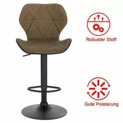 EUGAD Barhocker (2 St), 2er-Set höhenverstellbar und drenbar mit Rückenlehne aus Kunstleder Stahl Grau Anthrazit, Braun, Dunkelbraun -Eugad Möbel Einkaufen 1b3cb8d2 e560 5533 943f 23b56166a58a
